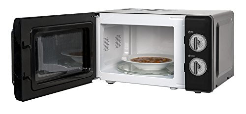 Russell Hobbs Retro Compact Microwave | 17L 700W Solo Manual - Black