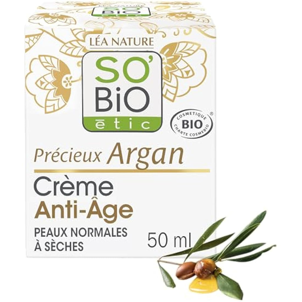 SO'BiO étic Anti-Aging Day Cream – Firming Argan Oil Moisturizer, 50ml