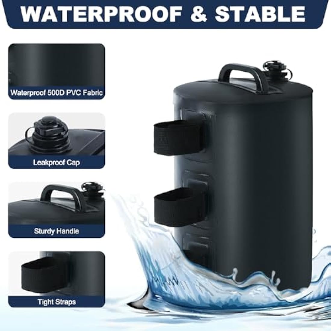 MASTERCANOPY Gazebo Water Weight Bags | 500D PVC Canopy Weights - 4 Pack