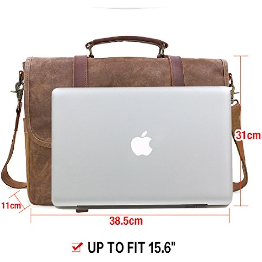 Mens 15.6 Laptop Messenger Bag – Waterproof Canvas Satchel