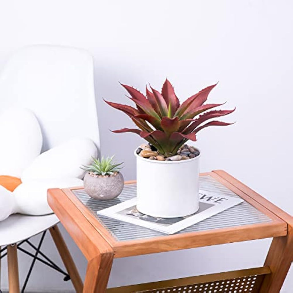 Large Artificial Aloe Plant – 12.5 Inch Faux Succulent (Red)