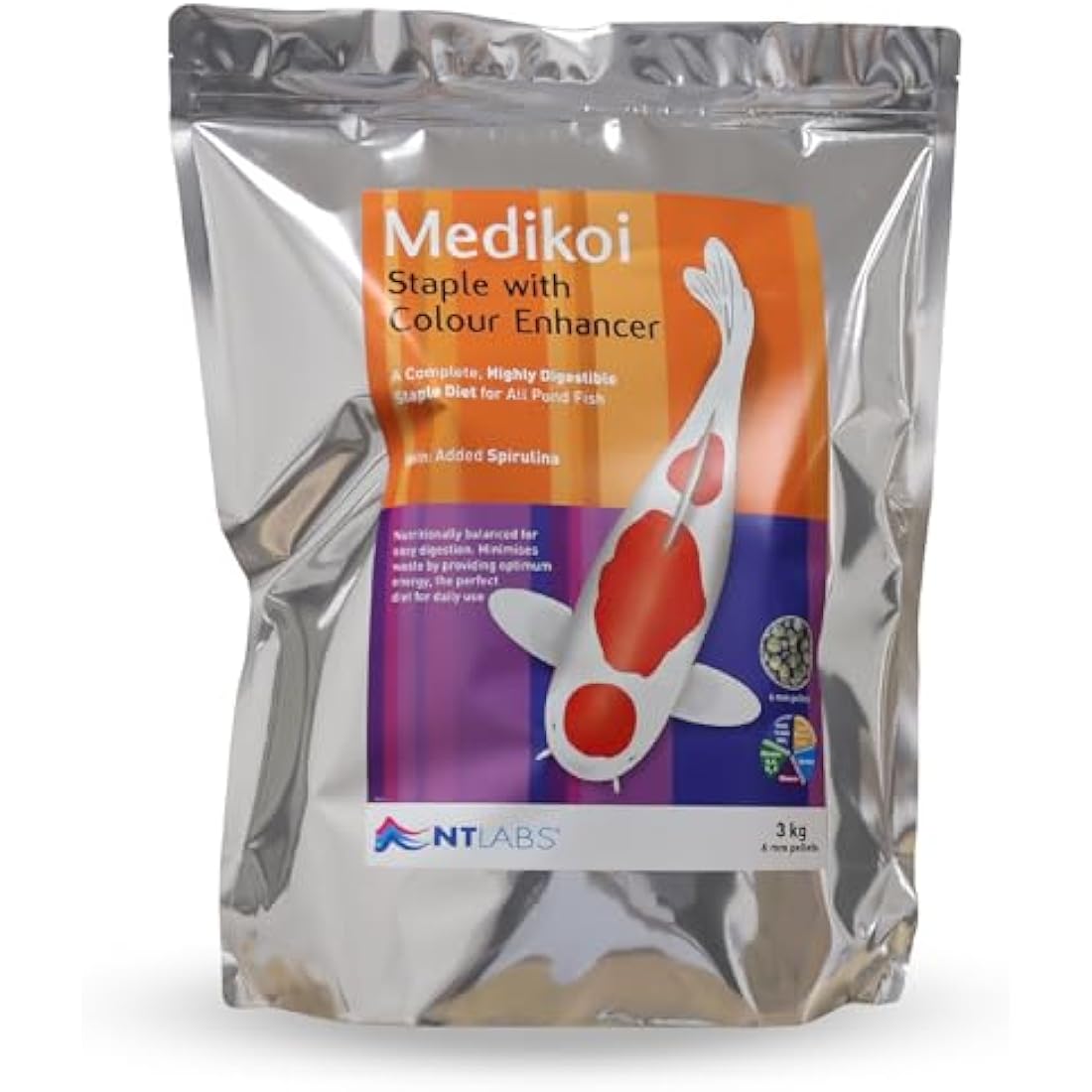 NT Labs Medikoi Staple Pond Fish Food | Colour Enhancer (3kg, 6mm)