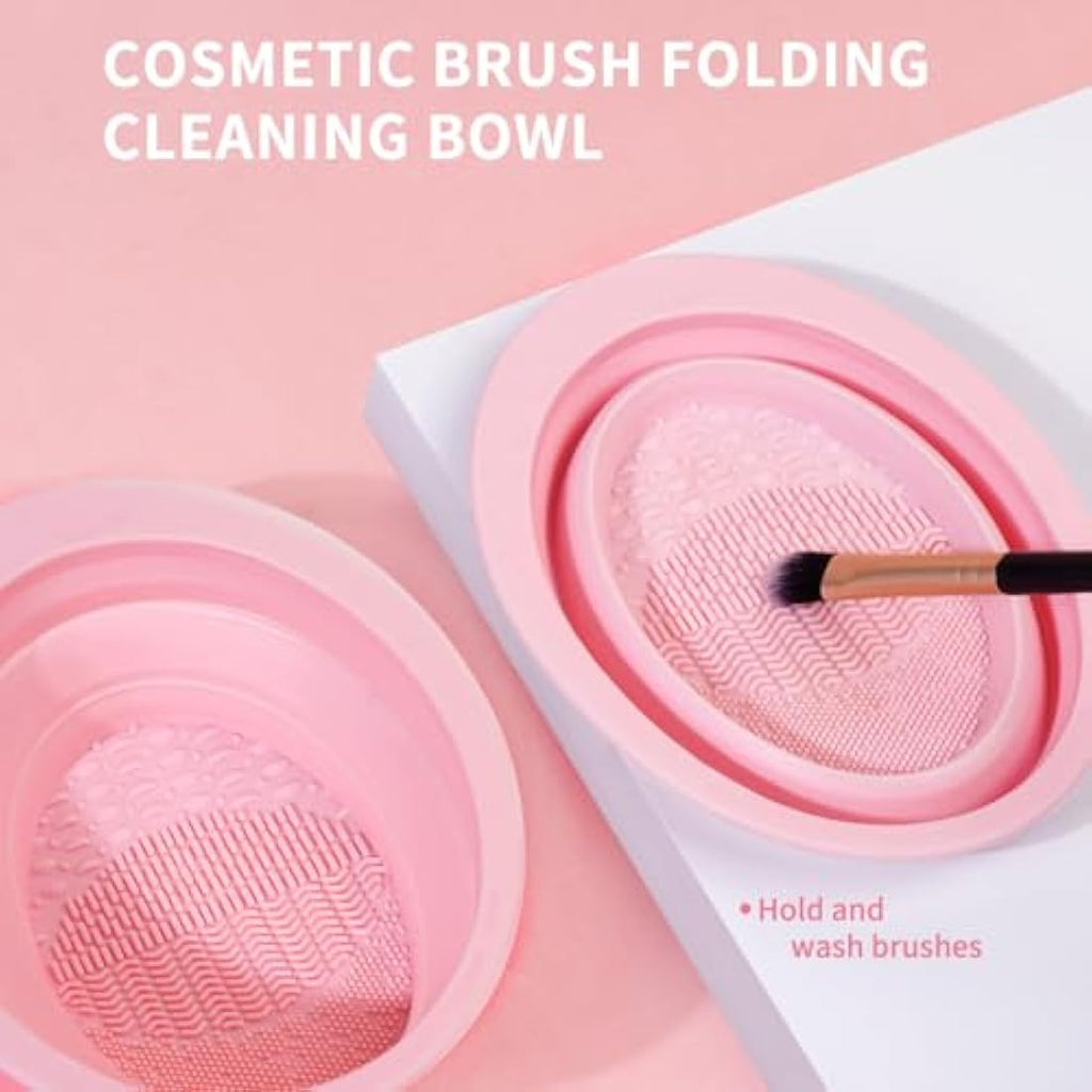 MAANGE 54 Pcs Professional Makeup Brush Set with Travel Bag – Pink