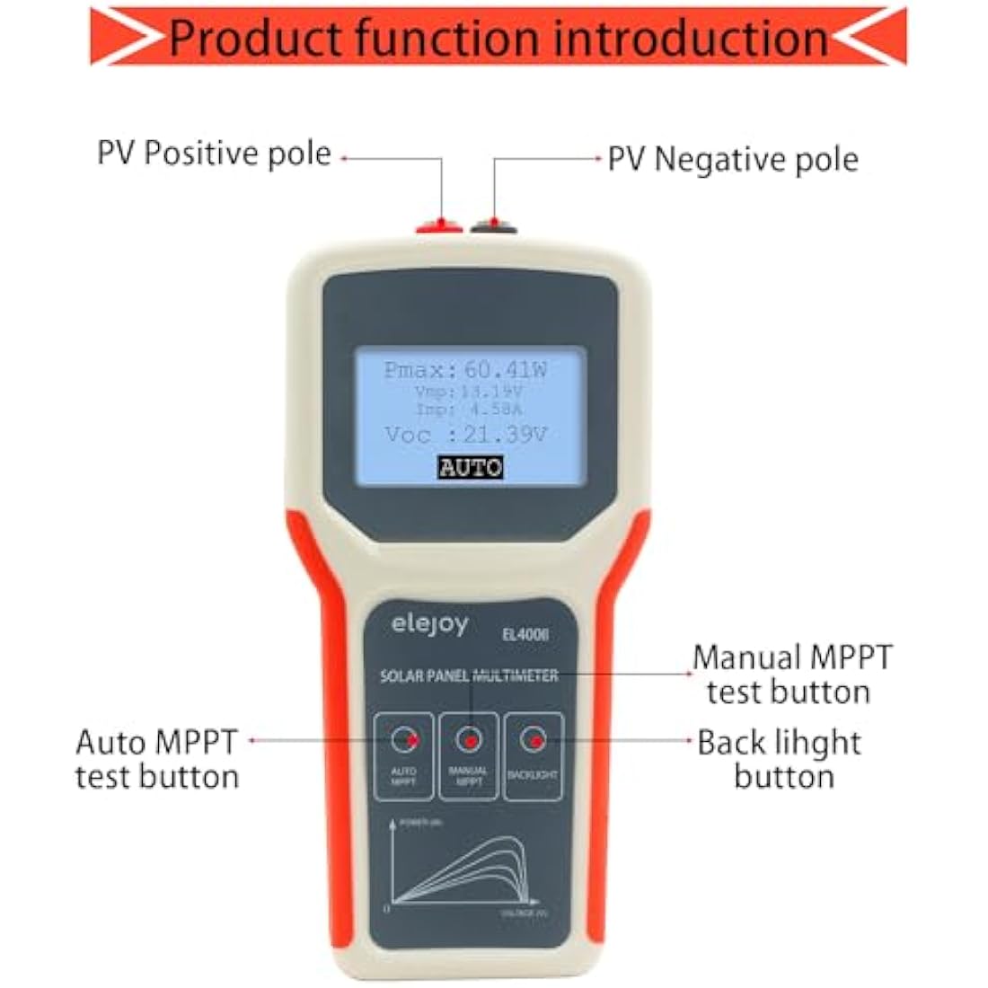 SolaMr 400W Solar Panel Multimeter – Smart MPPT PV Tester Tool EL400B