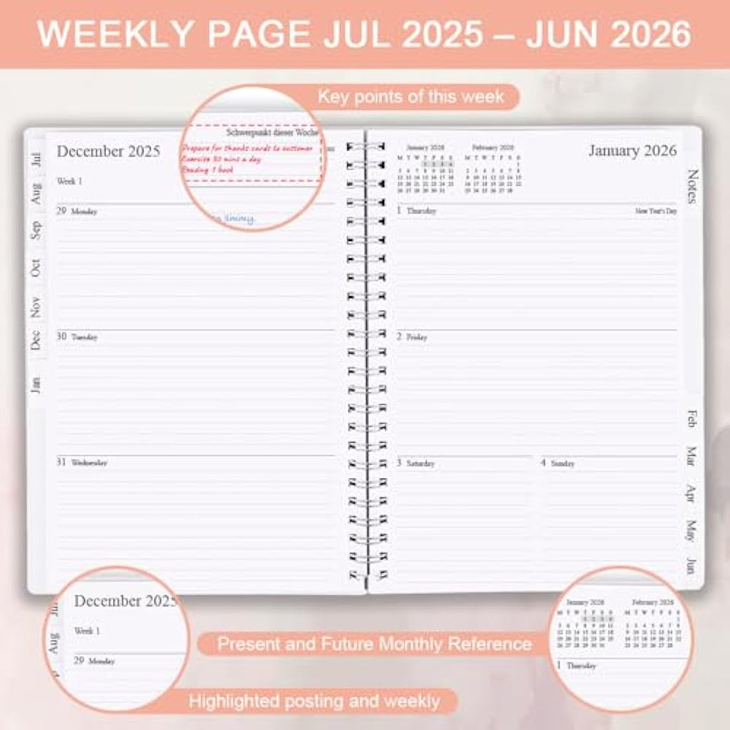 A5 Academic Diary 2025-2026 – Weekly & Monthly Planner
