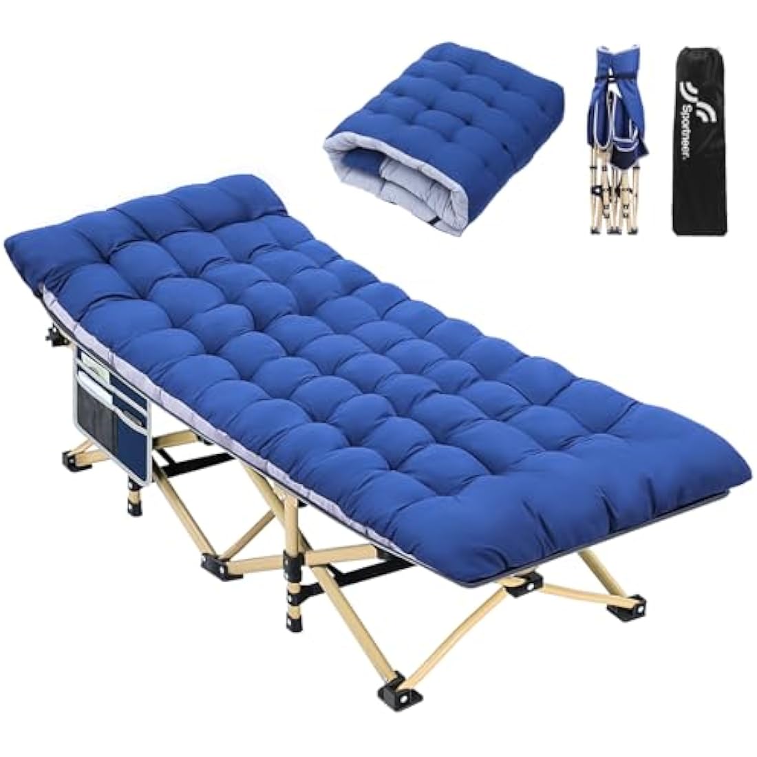 Sportneer Folding Camping Cot with Mattress | Heavy-Duty 450lbs Support