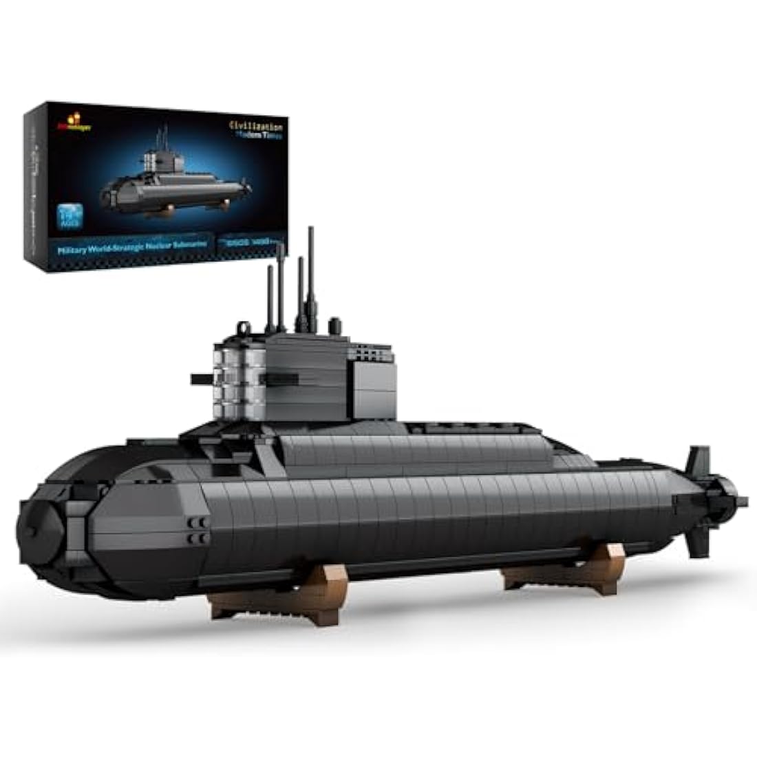 JMBricklayer Nuclear Submarine Building Blocks Model Kit with Lights