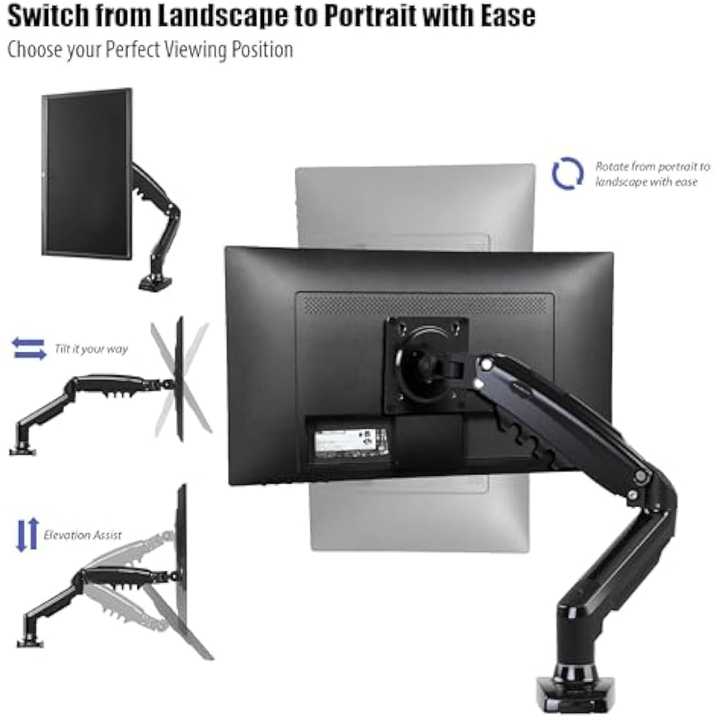Invision MX150 Monitor Arm – Ergonomic Gas Spring Mount for 17–27” Screens