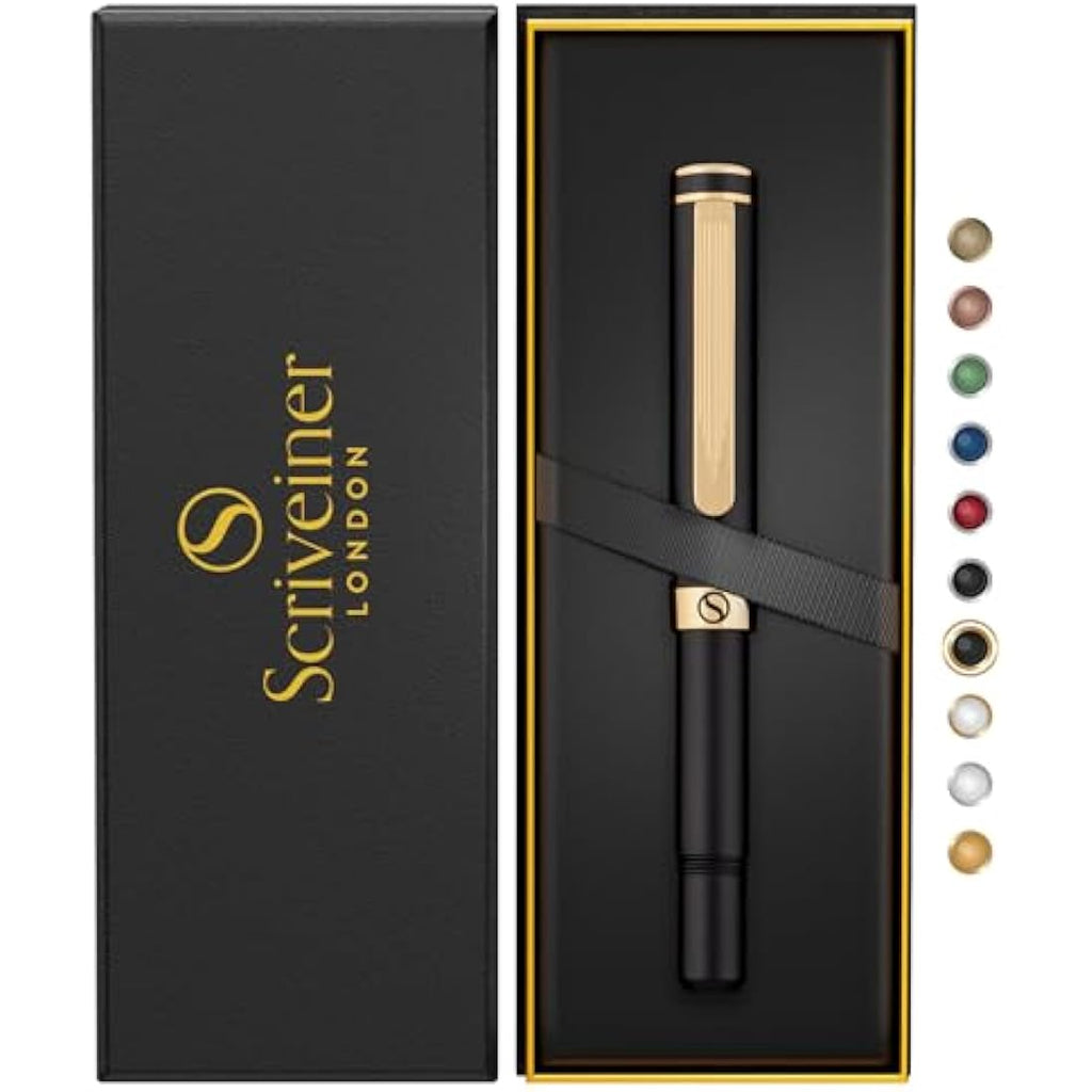 Luxury Rollerball EDC Pen – Black with Real Gold Plating