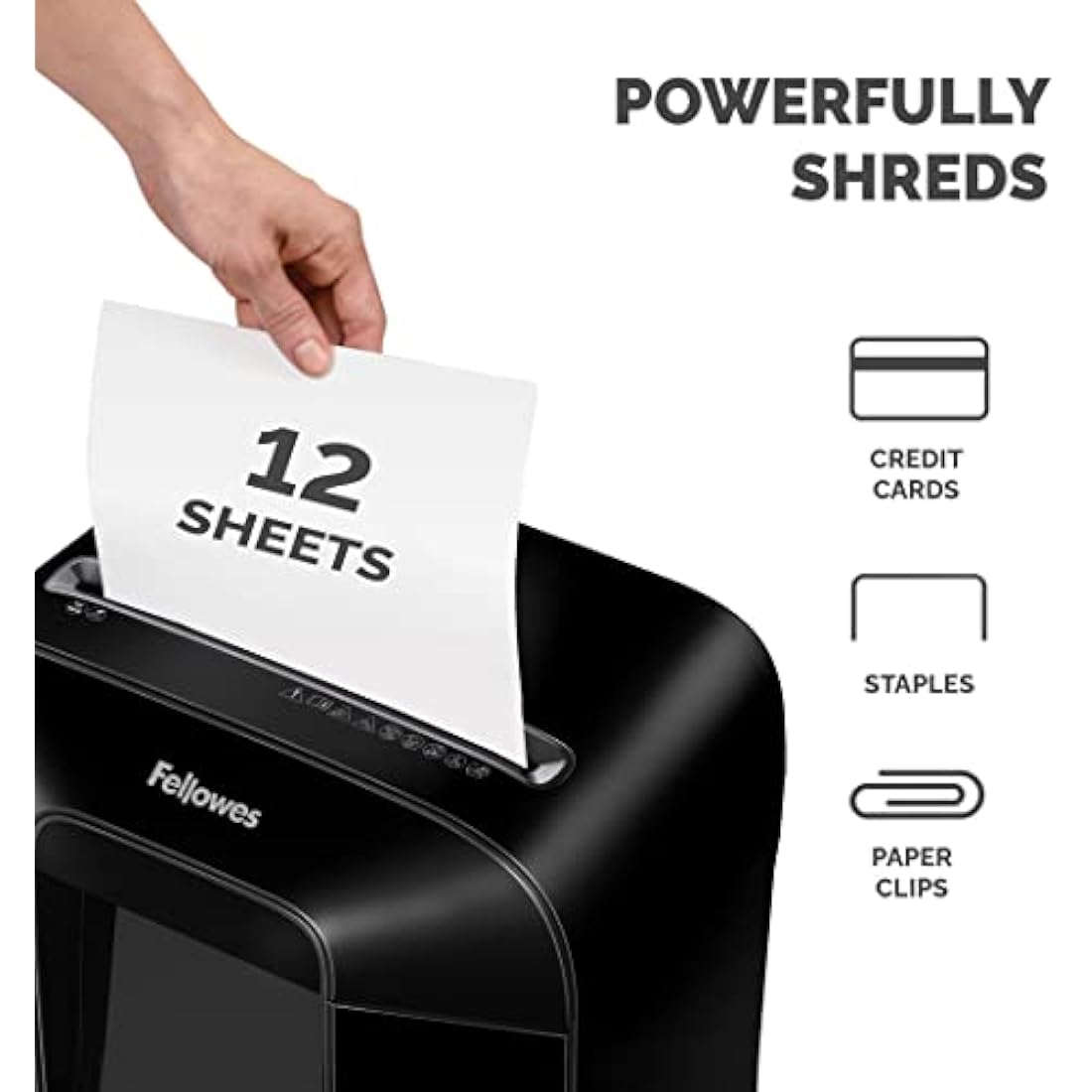 Fellowes LX85 Cross-Cut Paper Shredder | 12-Sheet P-4 Security Shredder