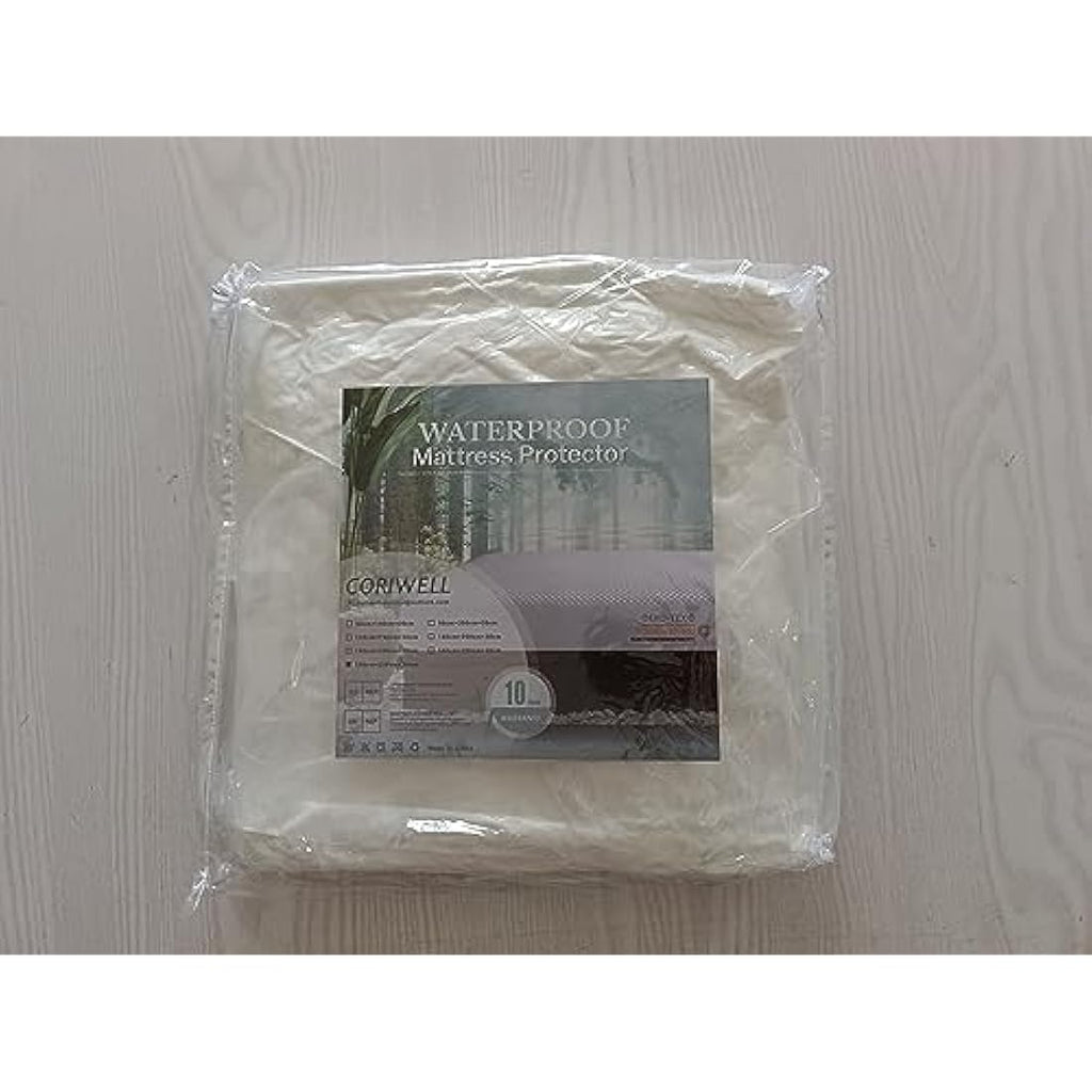 Coriwell Super King Waterproof Mattress Protector – Bamboo Deep Pocket White