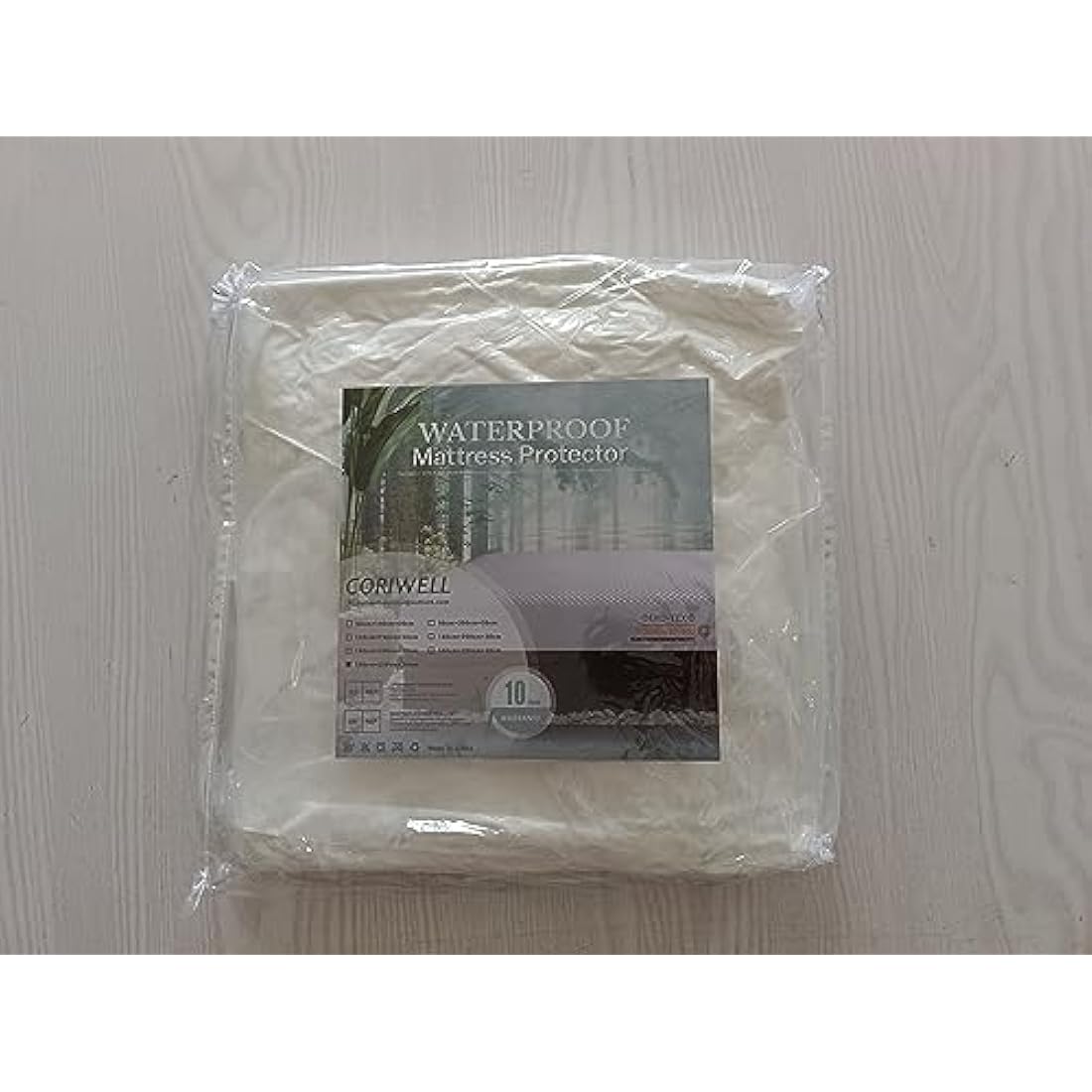 Coriwell Super King Waterproof Mattress Protector – Bamboo Deep Pocket White