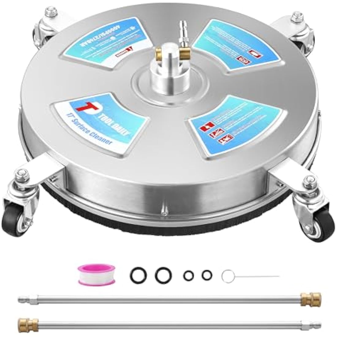 Tool Daily 17" Stainless Steel Surface Cleaner for Pressure Washer, 4000 PSI