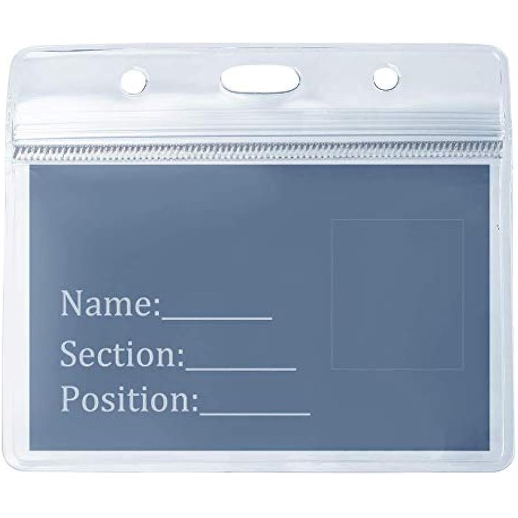 Jolof Store 40-Pack Horizontal Waterproof PVC ID Badge Card Holders