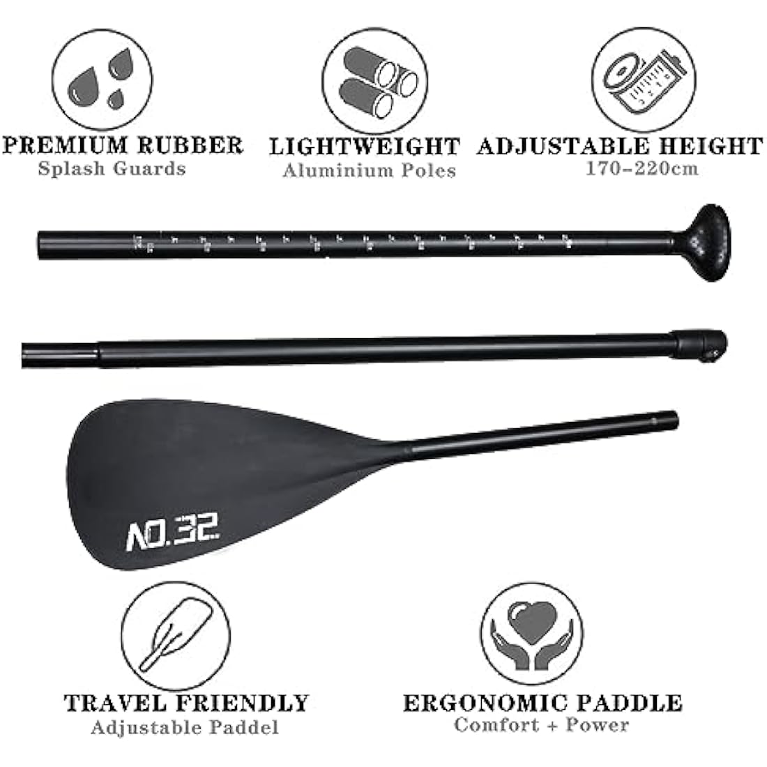 NO. 32 Inflatable Stand Up Paddle Board – 10'6" Beginner SUP Kit