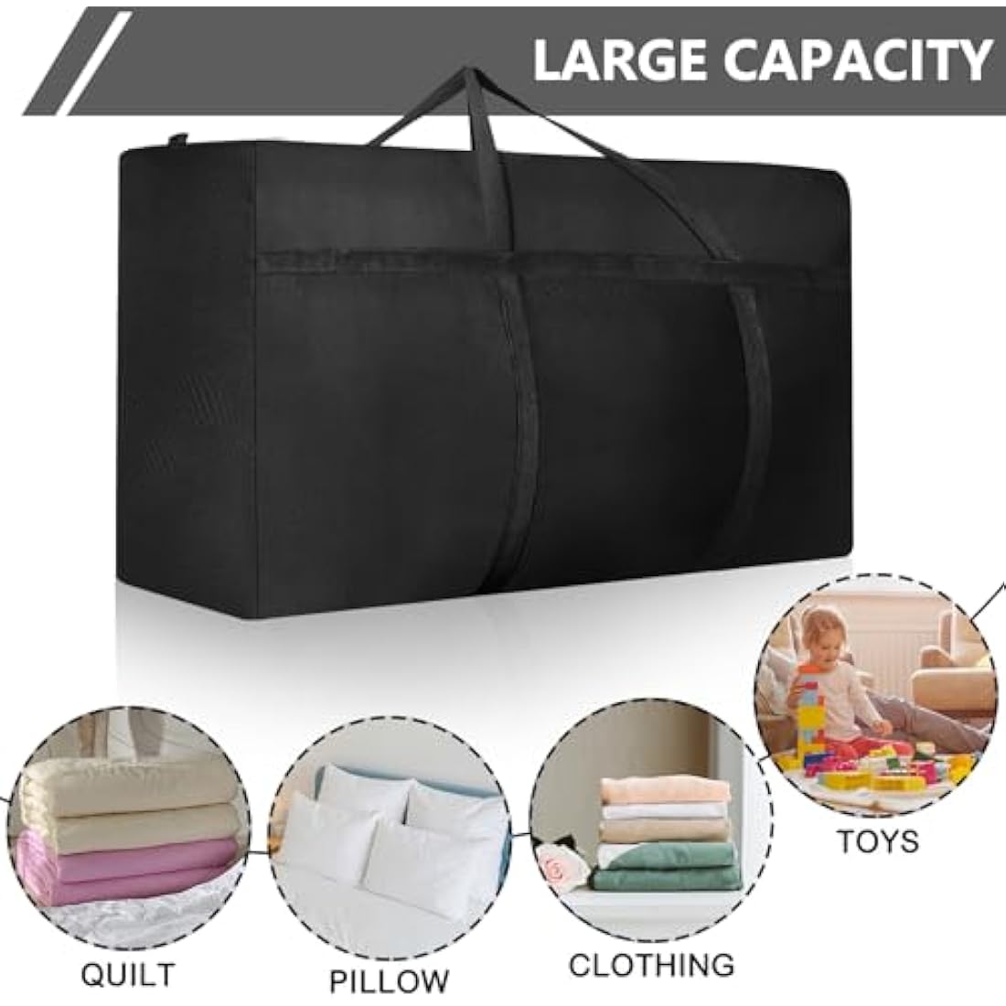 4 Pcs 120L Large Moving Bags | Waterproof Oxford Storage Totes