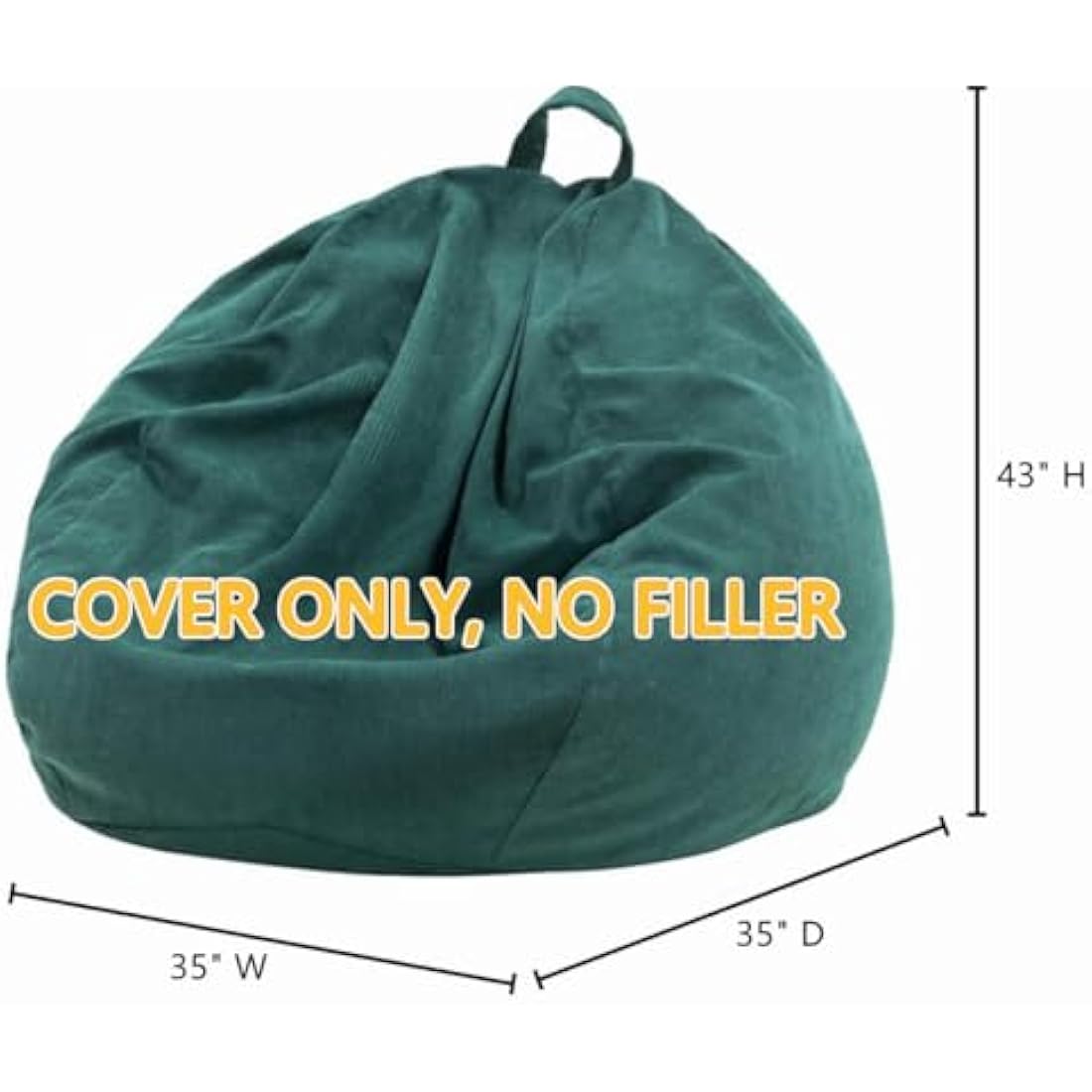 Nobildonna Corduroy Bean Bag Chair Cover | 300L Stuffed Animal Storage