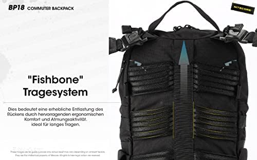 Nitecore BP18 Tactical Backpack – 18L Modular Outdoor Bag, Black