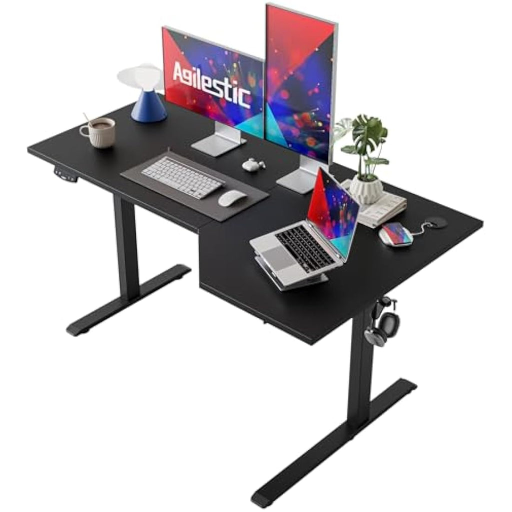 Agilestic L-Shaped Electric Standing Desk | 140cm Height Adjustable - Black