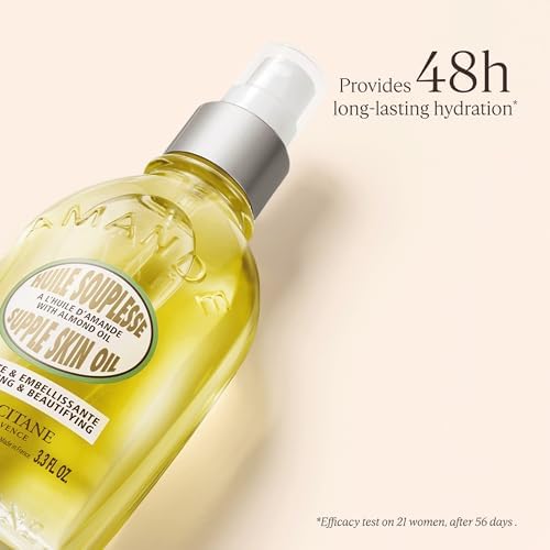 L'OCCITANE Almond Supple Skin Oil – 100ml Vegan Hydrating Body Oil