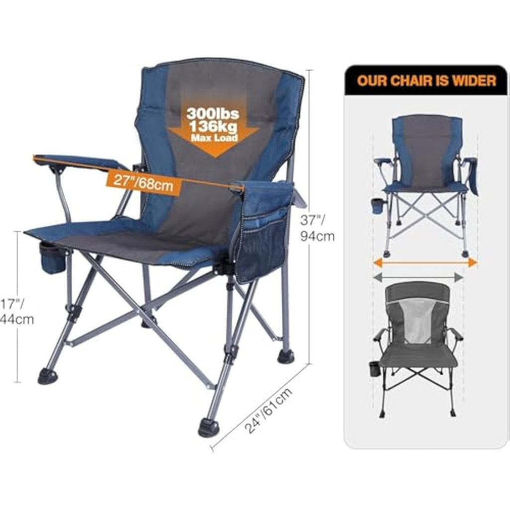 REDCAMP Oversized Folding Camping Chair | Heavy Duty 200kg - Blue