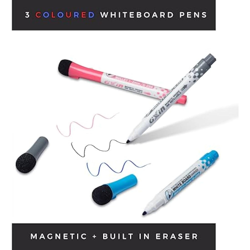 Magnetic Innovations A3 Weekly Planner Fridge Whiteboard with 3 Pens