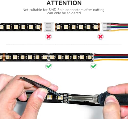 BTF-LIGHTING RGBCCT 5-in-1 LED Strip | 24V 5M IP65 Waterproof Black PCB