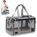 ALLSOPETS Foldable Cat Carrier Bag | Soft-Sided Pet Travel Bag - Frost Grey