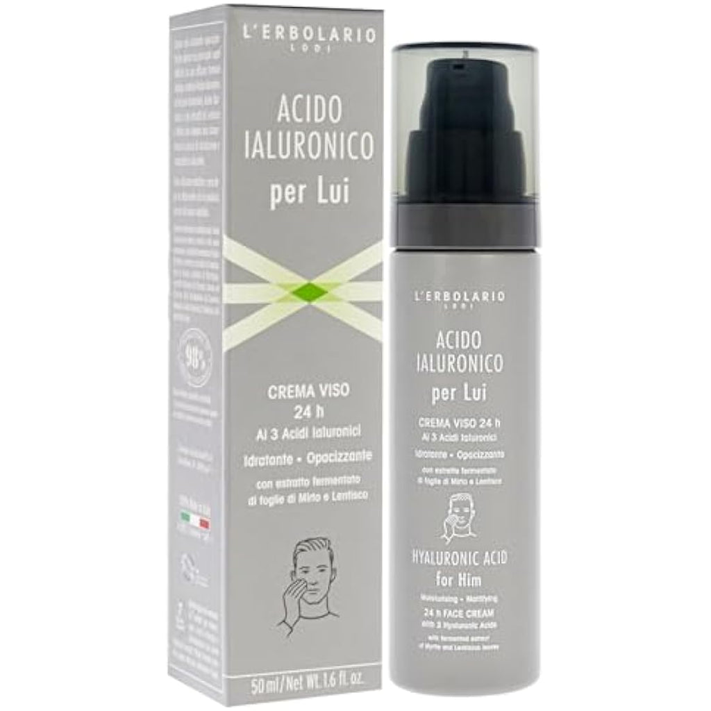L'Erbolario Hyaluronic Acid Mattifying Face Cream for Men – 1.6 oz