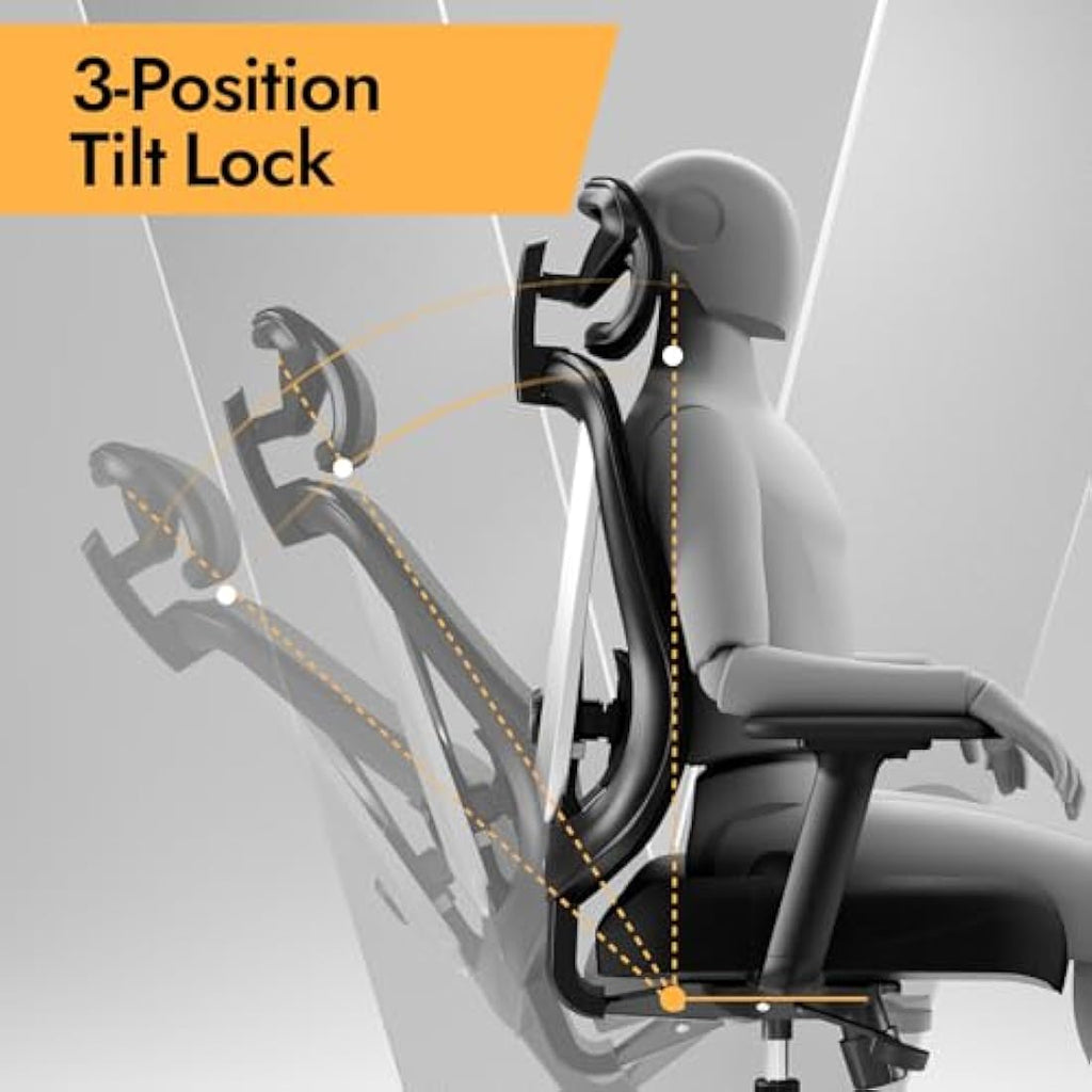 HOLLUDLE Ergonomic Office Chair – 3D Lumbar Support Mesh Desk Chair