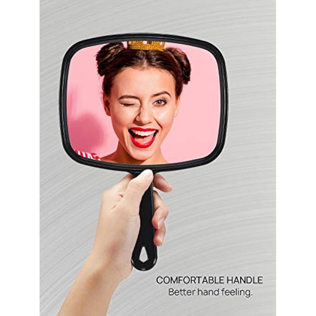 OMIRO Handheld Mirror – HD Rectangle Grooming Mirror, Black, 6-Pack