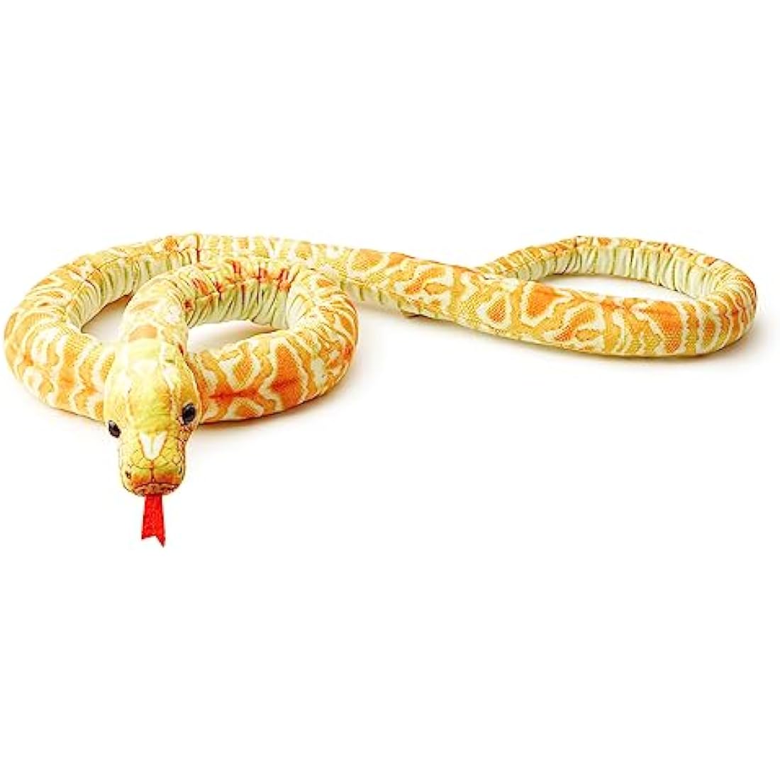 Zappi Co Yellow Corn Snake Plush Toy – 180cm Realistic Stuffed Animal