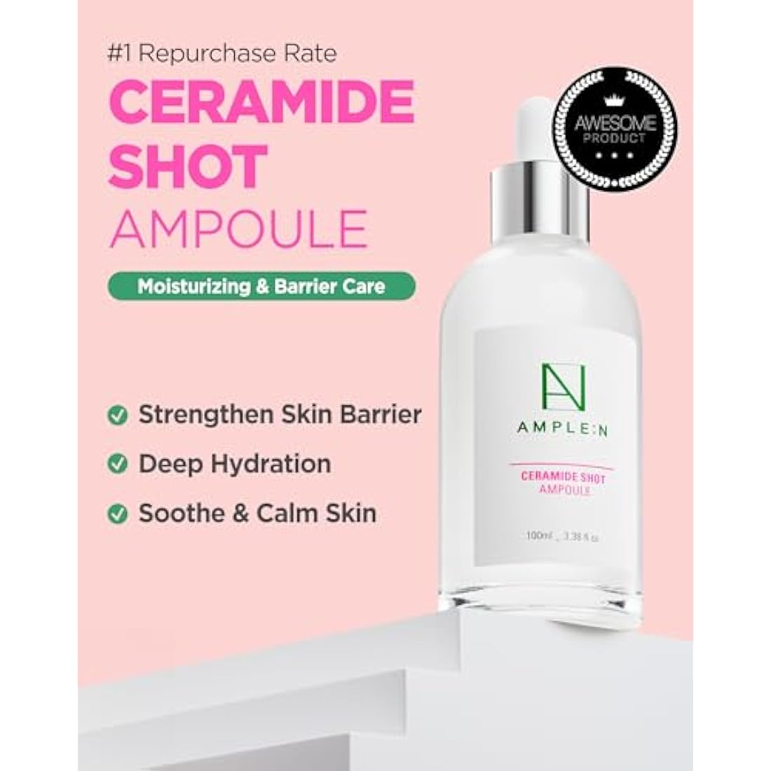 Coreana Ample:N Ceramide Shot Ampoule - Hydrating Facial Serum (100ml)