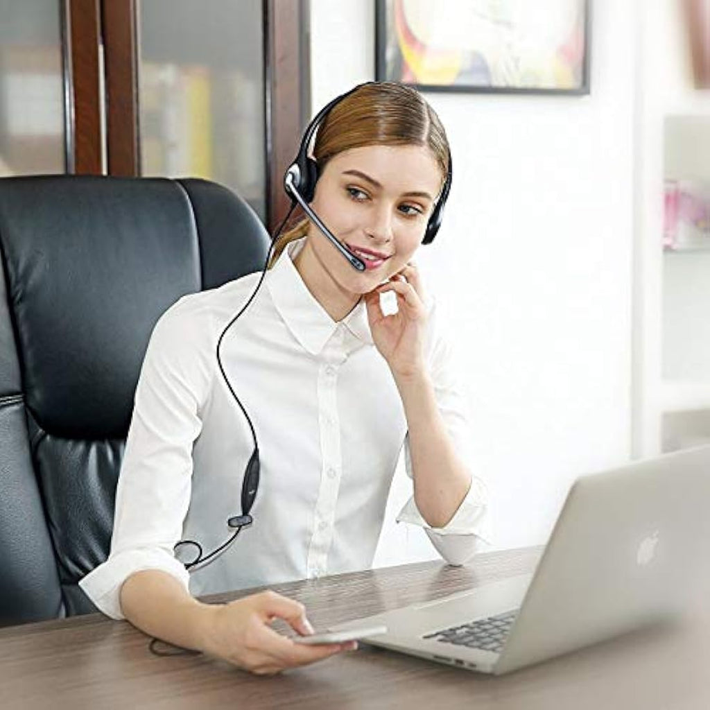 Wantek Binaural Cell Phone Headset with Noise Canceling Mic - 3.5mm