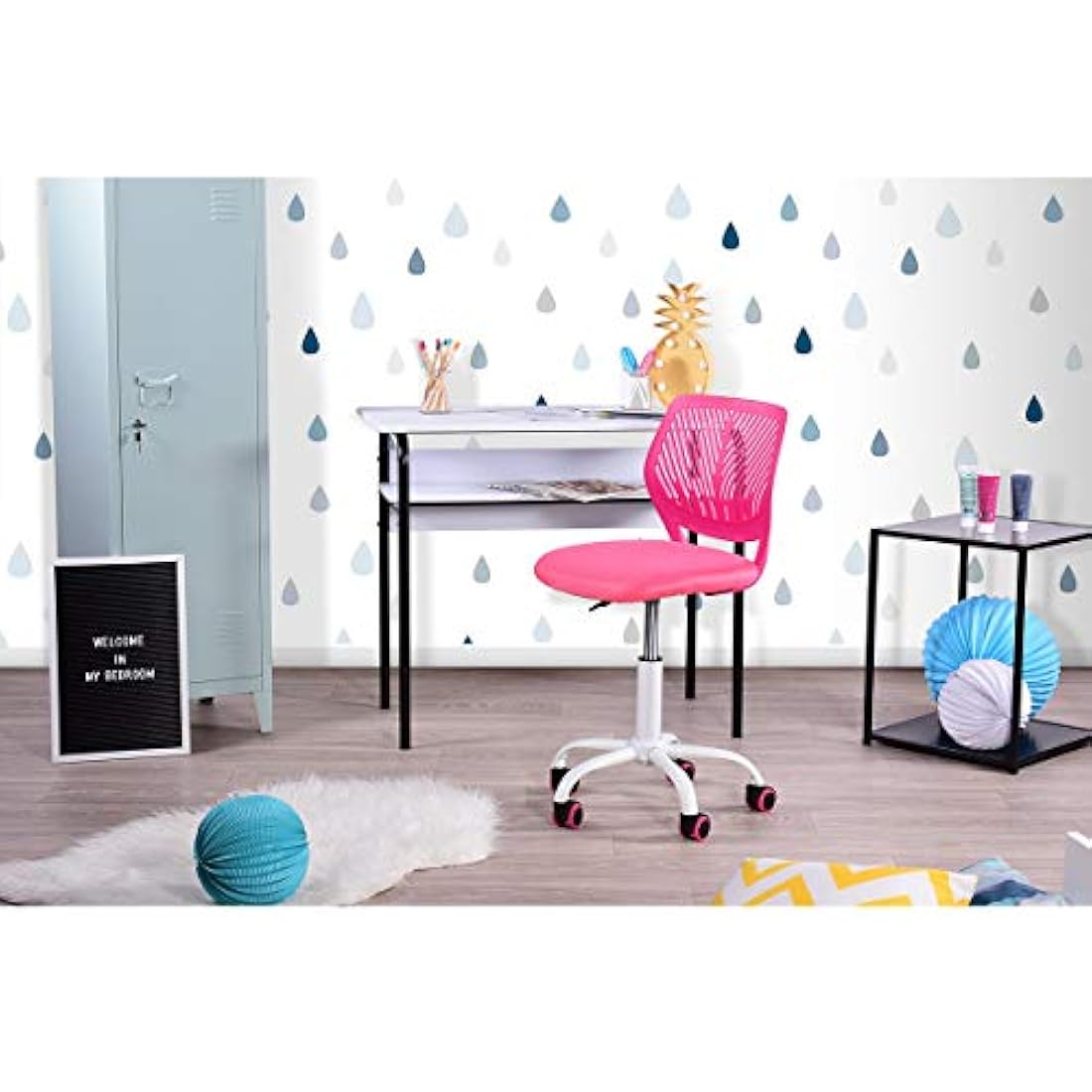Homy Casa Pink Ergonomic Swivel Desk Chair - Adjustable Task Chair