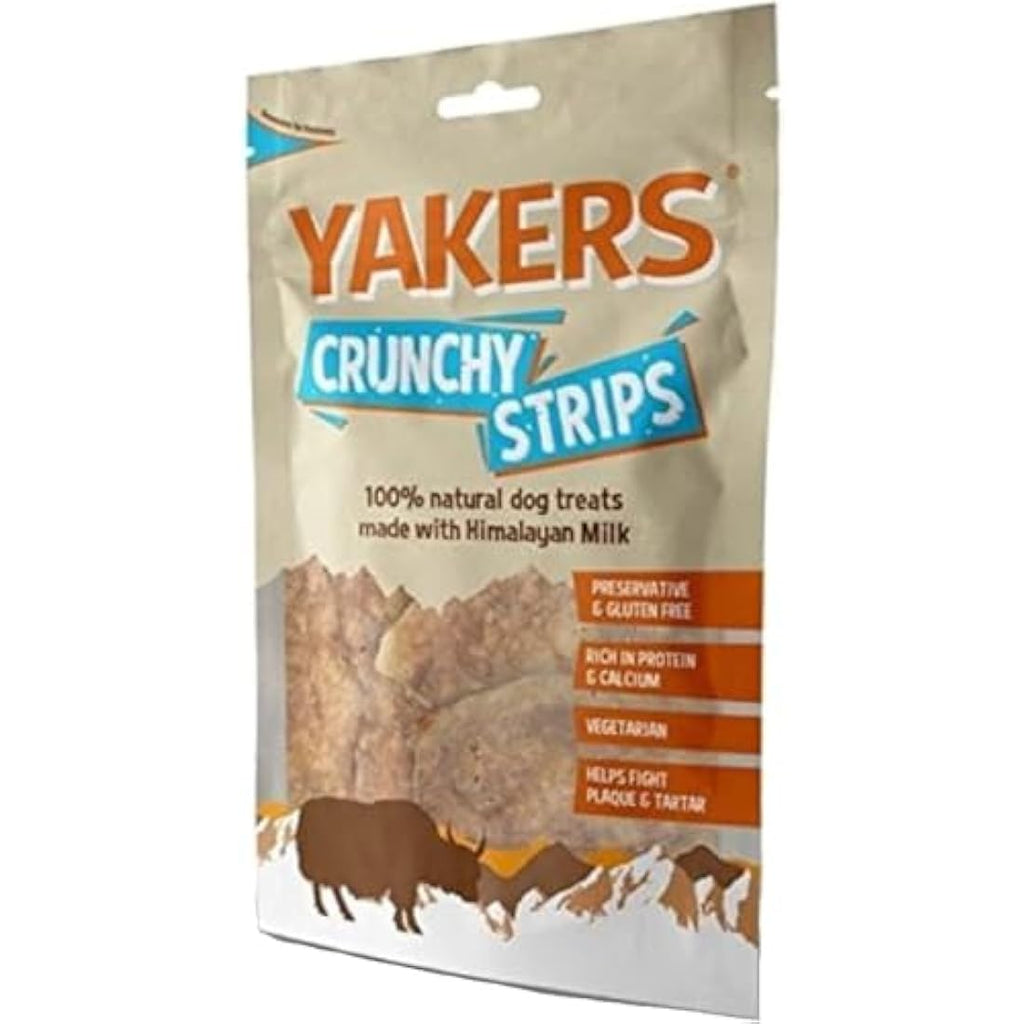 YAKERS Natural Dog Treats – Long-Lasting Crunchy Dental Strips, 70g