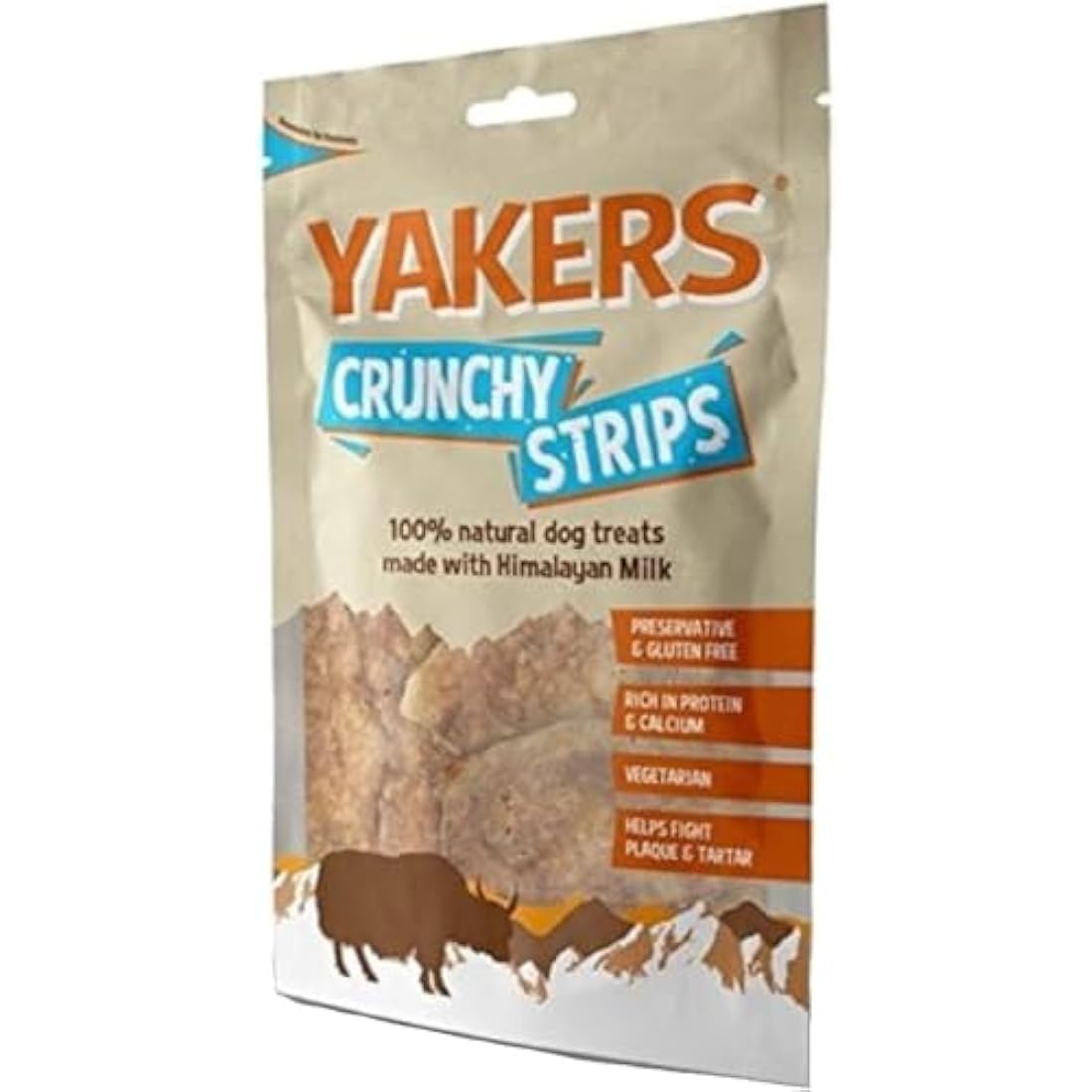 YAKERS Natural Dog Treats – Long-Lasting Crunchy Dental Strips, 70g