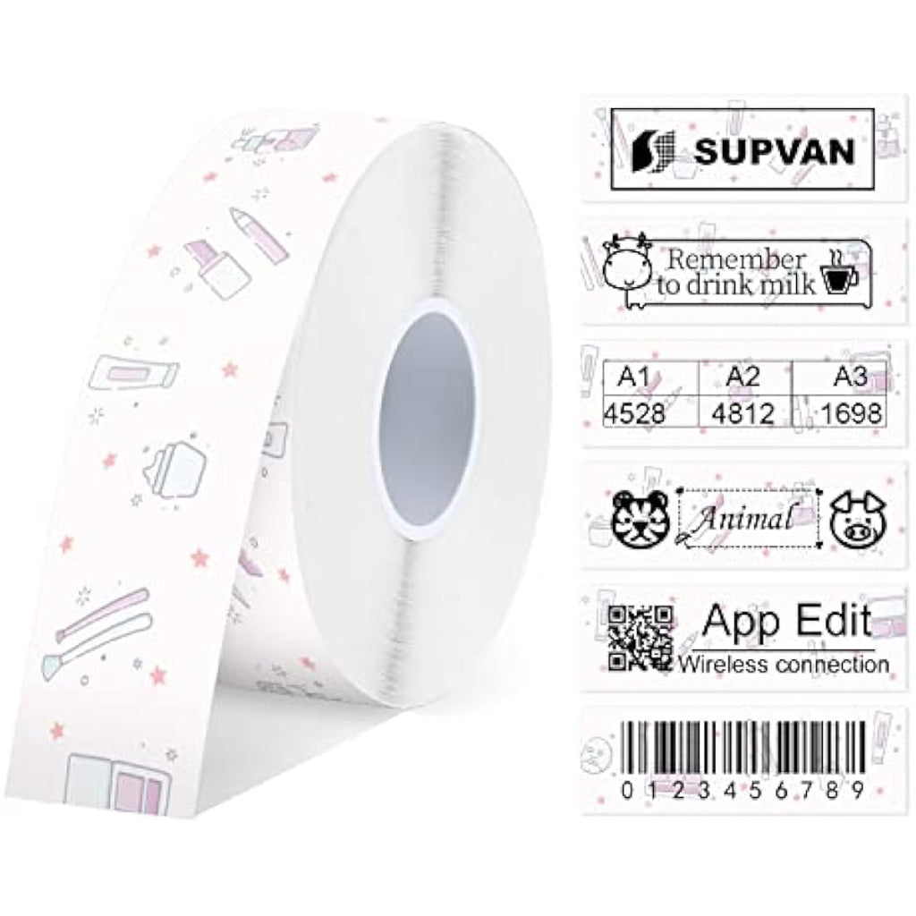 SUPVAN Label Maker Tape | 15mm x 6m Waterproof Thermal Refill