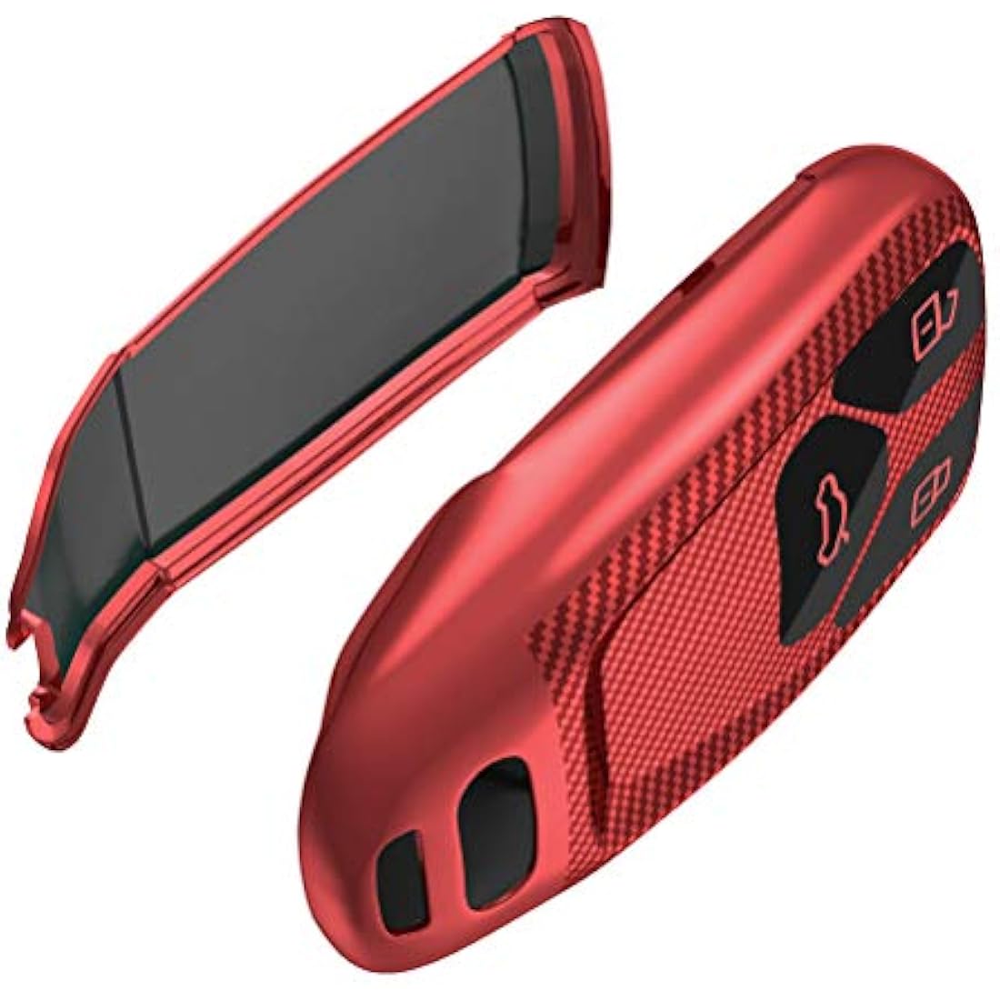 Audi TPU Silicone 3-Button Key Fob Cover – Red Stripe