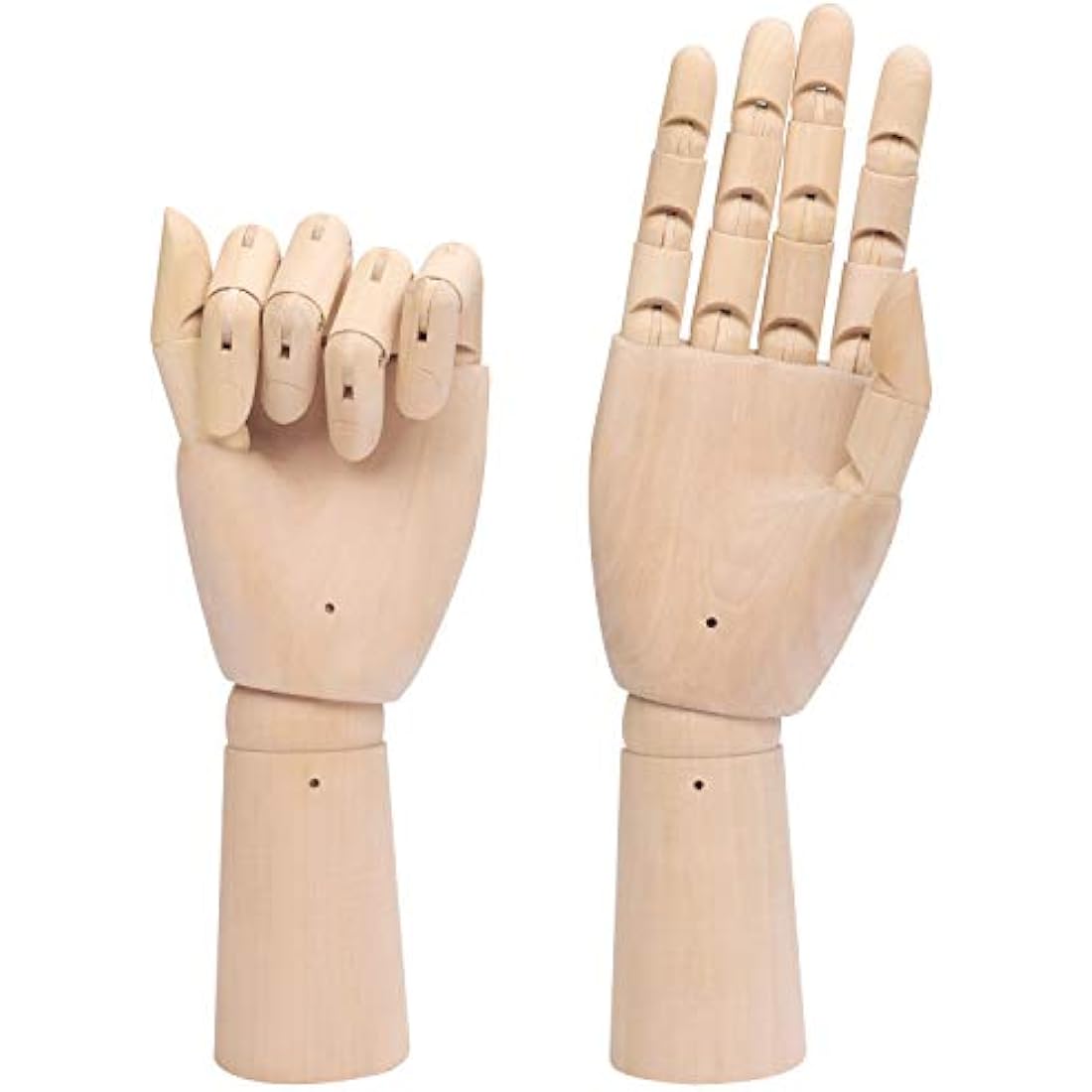 Belle Vous Wooden Mannequin Hands – 2 Pack Posable Art Drawing Models