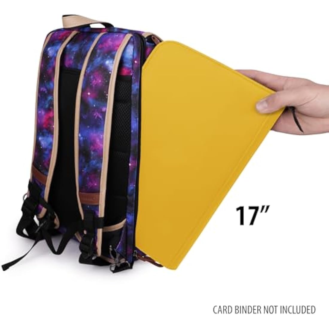 ENHANCE TCG Trading Card Storage Backpack - Deck Box & Playmat Holder, Galaxy