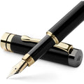 Luxury Bamboo Fountain Pen Set – Extra Fine Nib Black Wood
