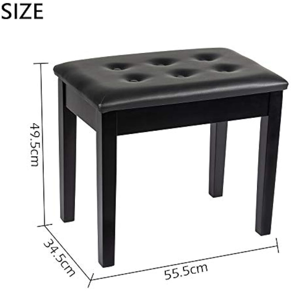 Grandma Shark Piano Stool – Padded Faux Leather Keyboard Bench with Storage
