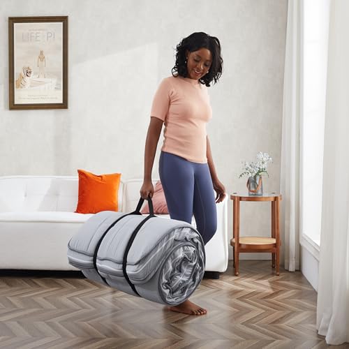 Jamdok Roll Up Floor Mattress | 10cm Memory Foam Camping Pad & Washable Cover