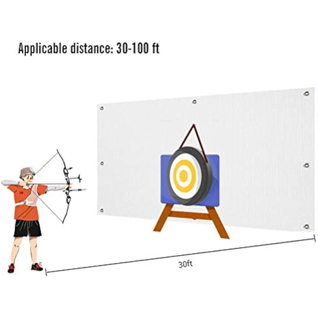 Aoneky Heavy Duty Archery Target Backstop Netting - 2mm Fiber Cloth