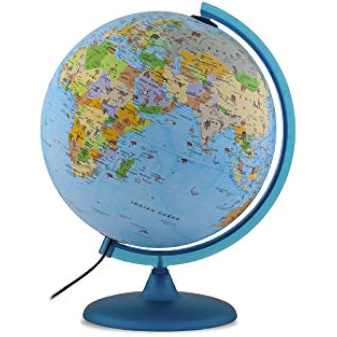 Tecnodidattica Illuminated Animal Globe for Kids – 12" Revolving Map