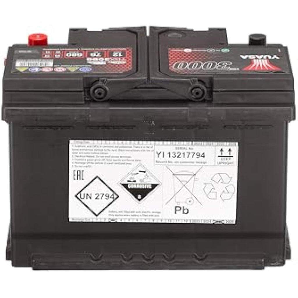Yuasa YBX3096 Car Battery - 12V 76Ah 680CCA Sealed Maintenance Free