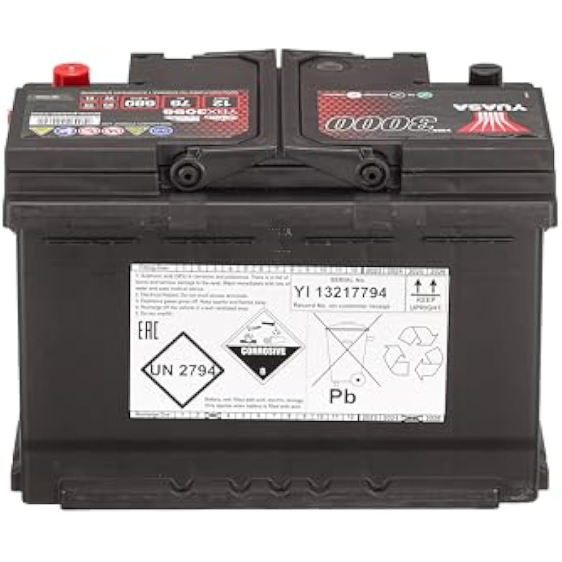 Yuasa YBX3096 Car Battery - 12V 76Ah 680CCA Sealed Maintenance Free