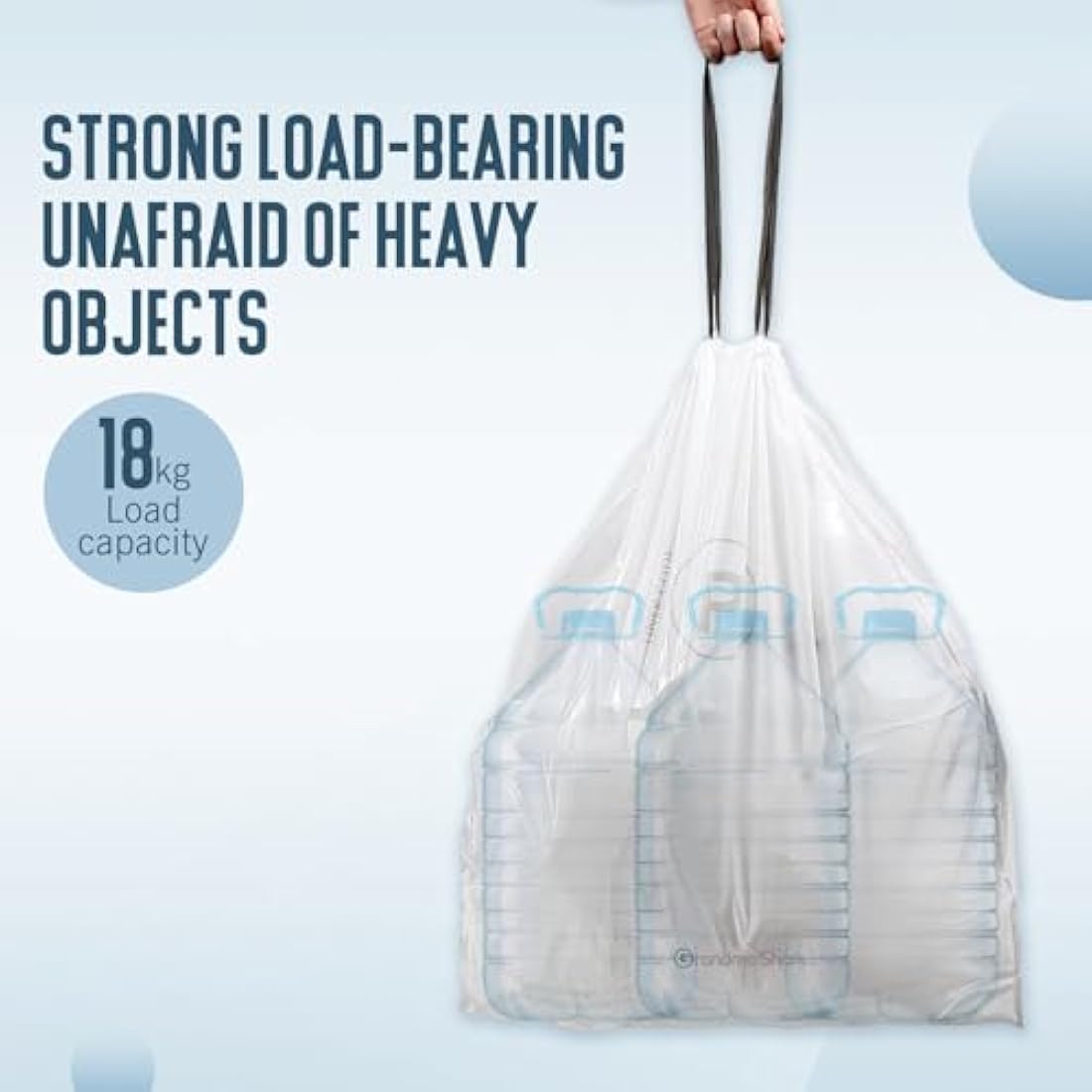Grandma Shark 50-60L Drawstring Bin Bags – Heavy Duty Trash Liners