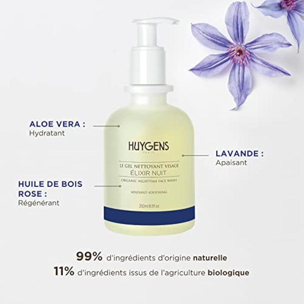 HUYGENS Elixir Night Face Wash – Organic Rosewood & Lavender Cleanser